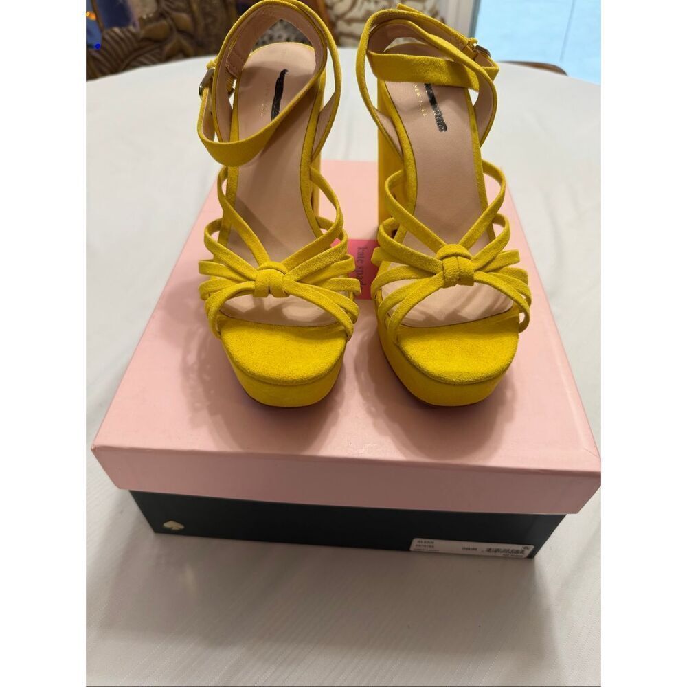 Kate Spade Glenn Strappy Yellow Platform Sandals Heels Size 6 M New NIB